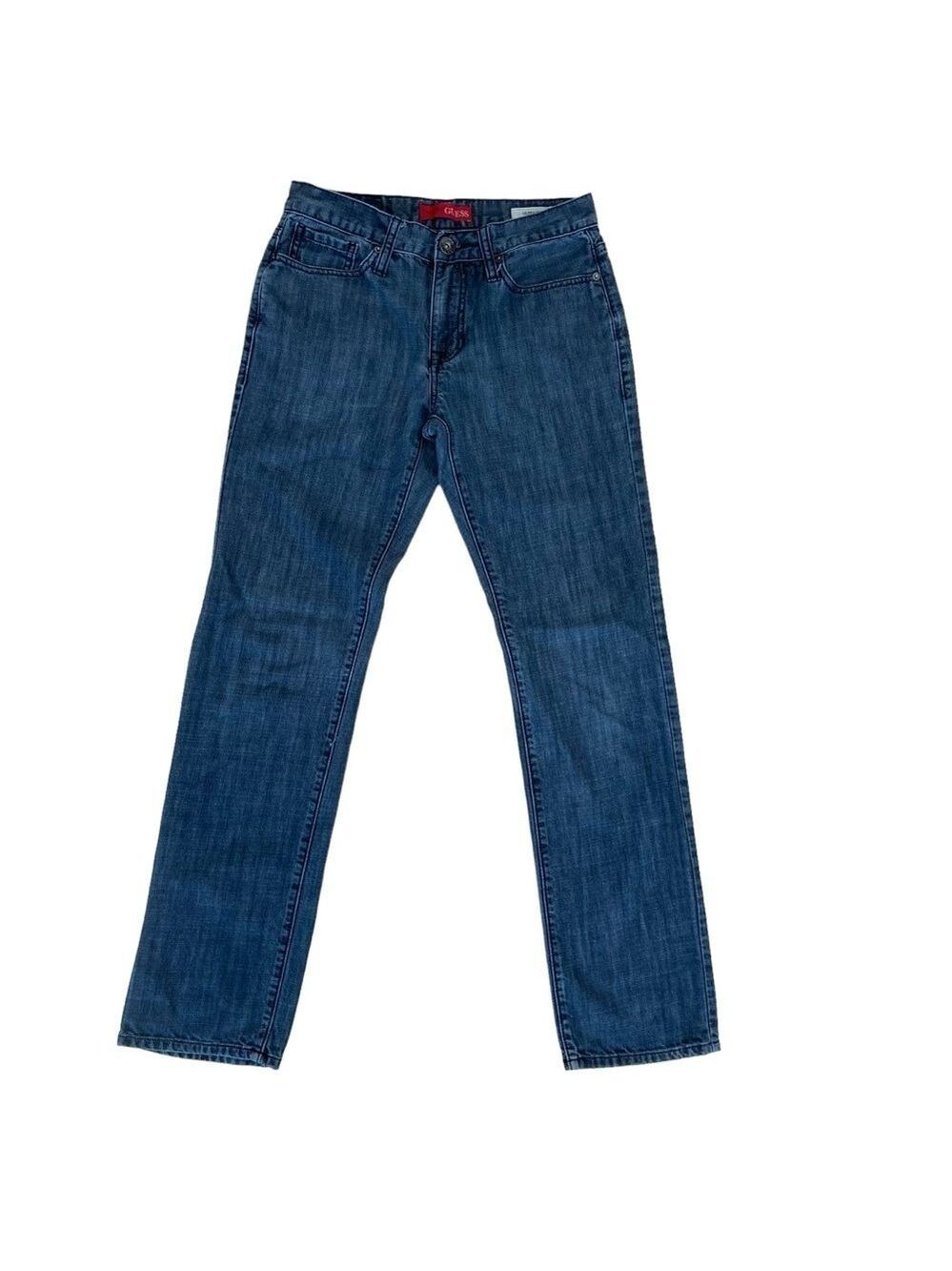 Guess McCrae men jeans ultra slim fit straight slim dark blue denim size 29